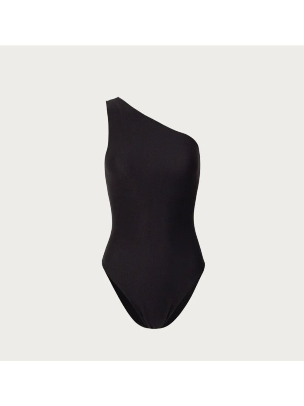 SAME Los Angeles One Piece Swimsuit One Shoulder Womens Black XS Faux Suede